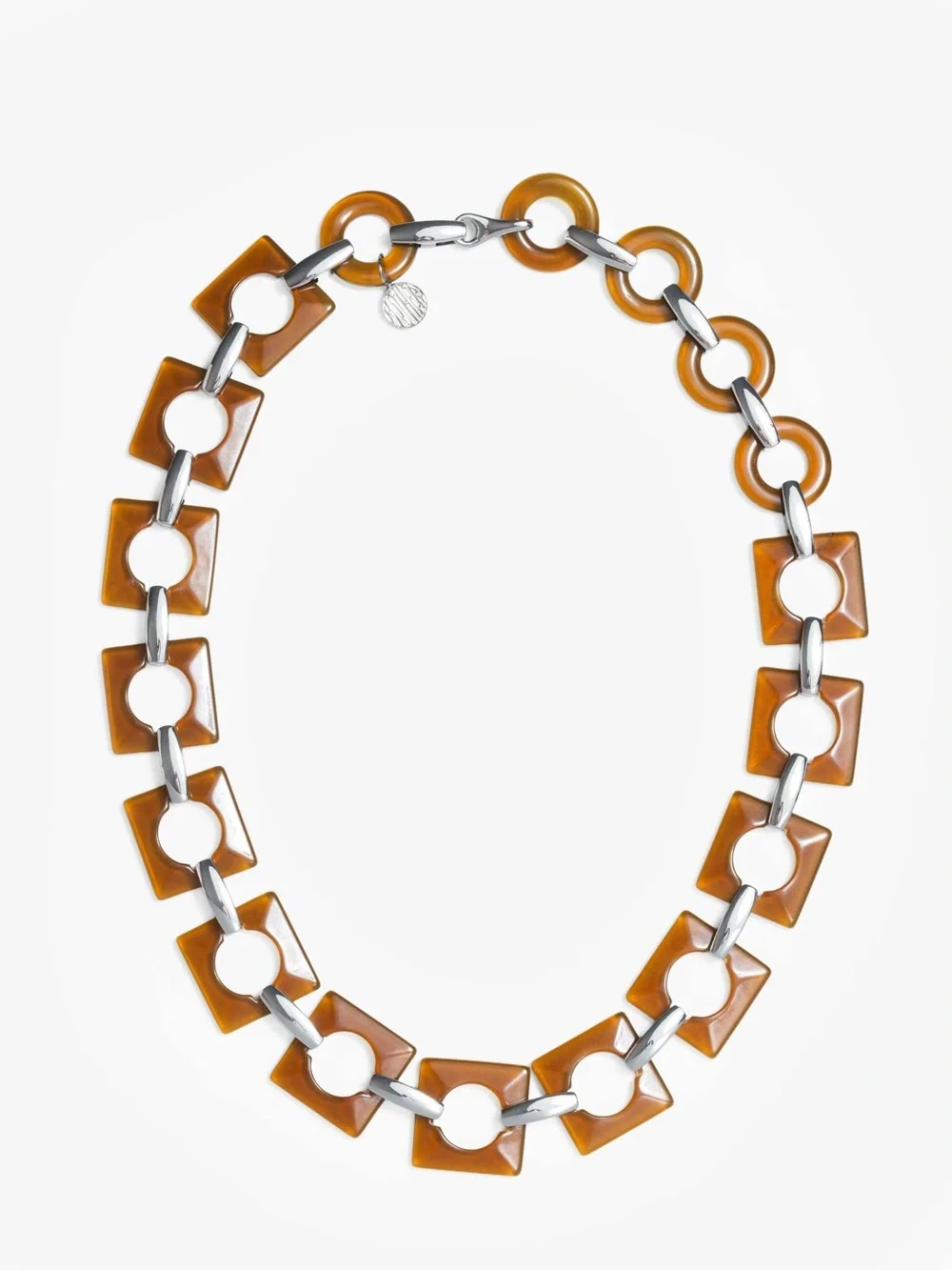 MOTHER Adjustable Brown Resin Link Chain Belt with Silver Accents Sz M ✨NWT✨ - Picture 4 of 12
